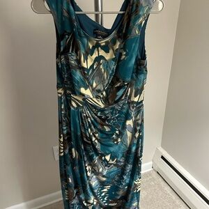 Blue and green midi dress size 12 connected apparel
